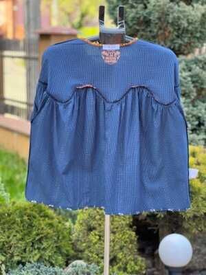 Wiya Italia-bluză luxoasă stil etnic boho supradimensionat 100% bumbac
