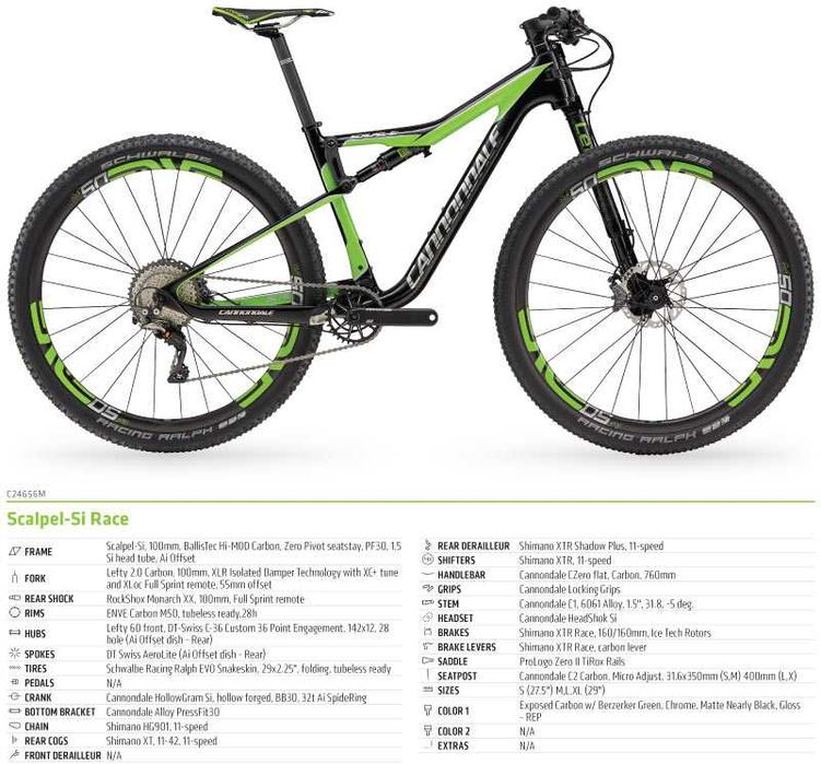 CANNONDALE Scalpel-Si Race Edition 2017 Carbon, M, Планински велосипед