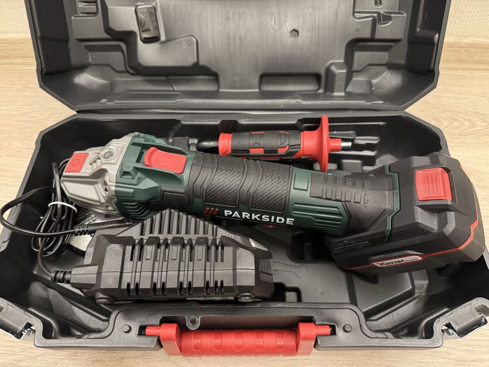 Нов флекс ъгловшлайф Парксайд Parkside с батерия и зарядно 4а