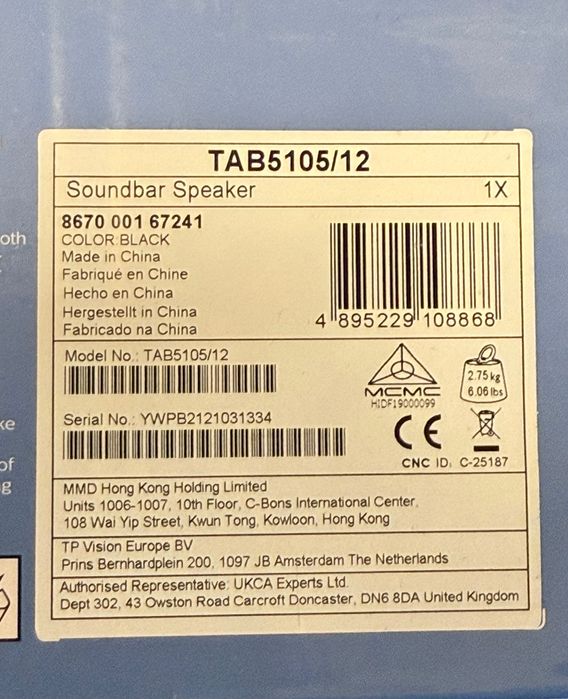 Soundbar philips TAB5105/12