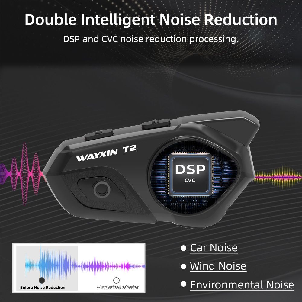 Sistem de comunicare Intercom moto Wayxin T2, Bluetooth full-duplex 30