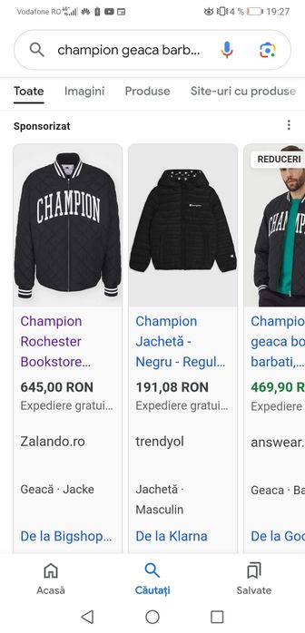 Geaca bomber barbati Champion, nouă.