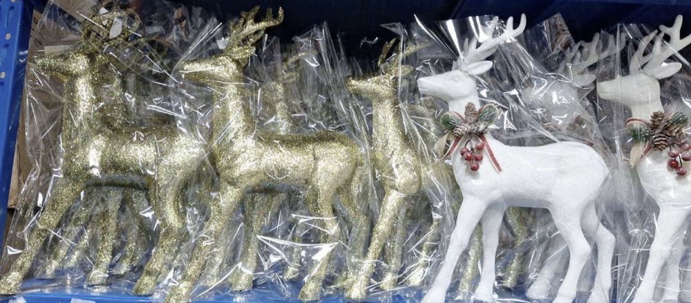 Детска играчка Коледен Елен златен/бял