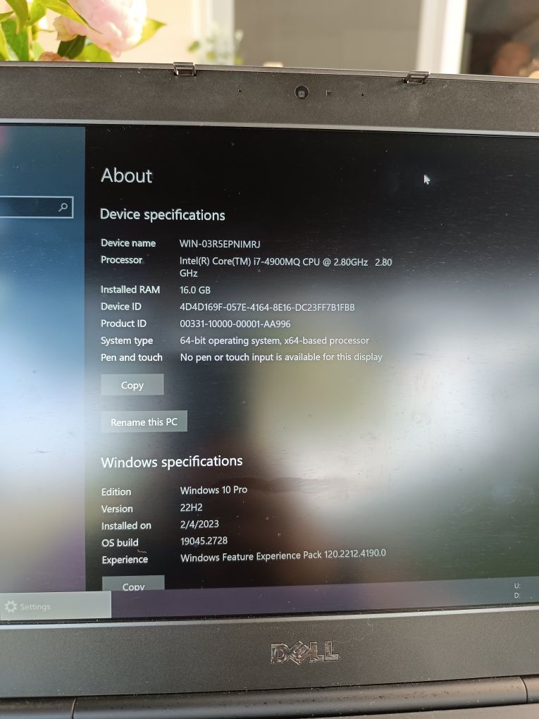 Laptop Dell Precision M4800 i7