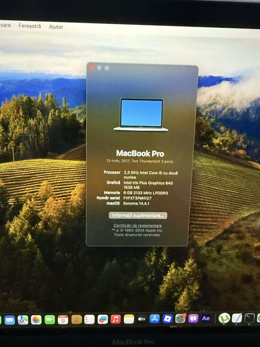 macbook pro 2017,128gb memorie