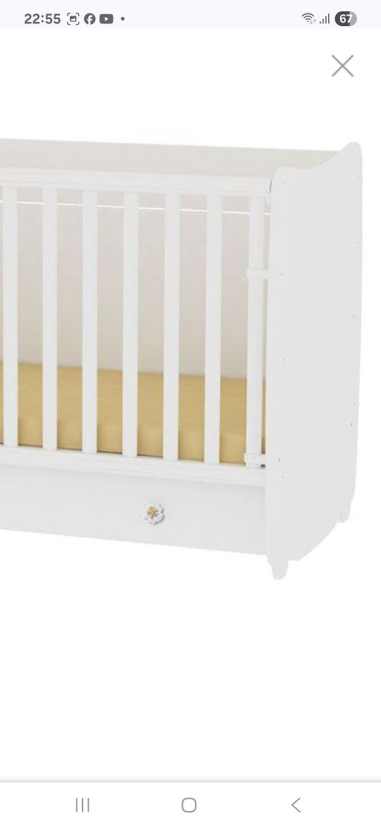Детска дървена кошара LORELLI 60х120 с двулицев матрак