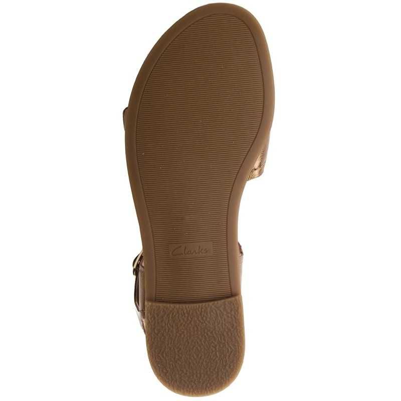 %ПРОМО% CLARKS № 37 & 39 – Дамски сандали от ест кожа BRONZE METALLIC"