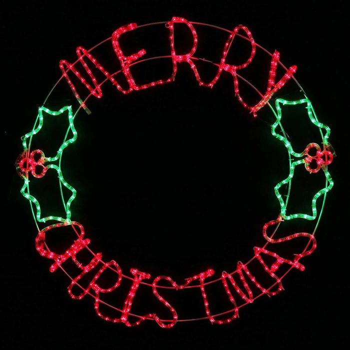 Лед Led светлинен надпис кръгла Весела коледа Merry Christmas