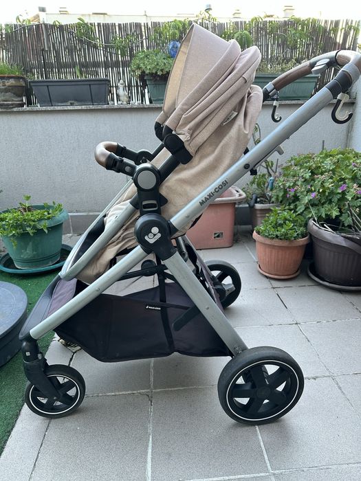 Детска количка Maxi-Cosi Zelia 3 в 1 + кошница за кола с база ISOFIX