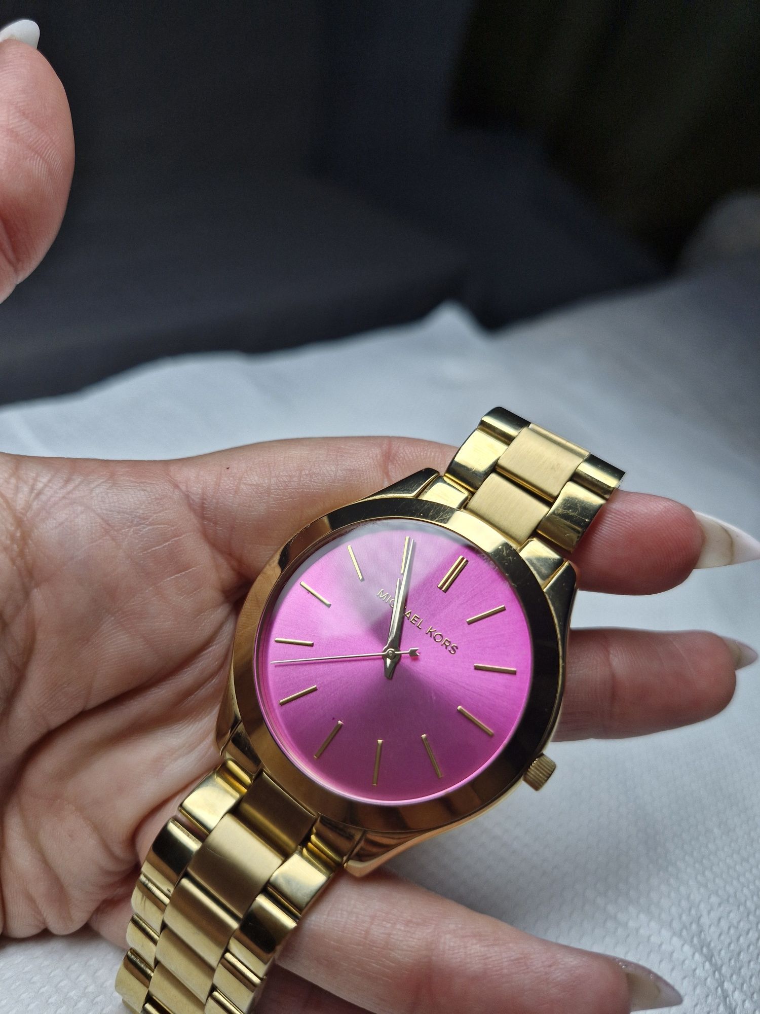 Ceas Dama Michael Kors Slim Runaway Gold & Pink ,MK3264