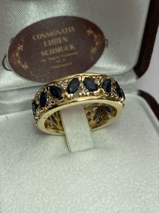 Inel aur 18kt.cu safire si diamante