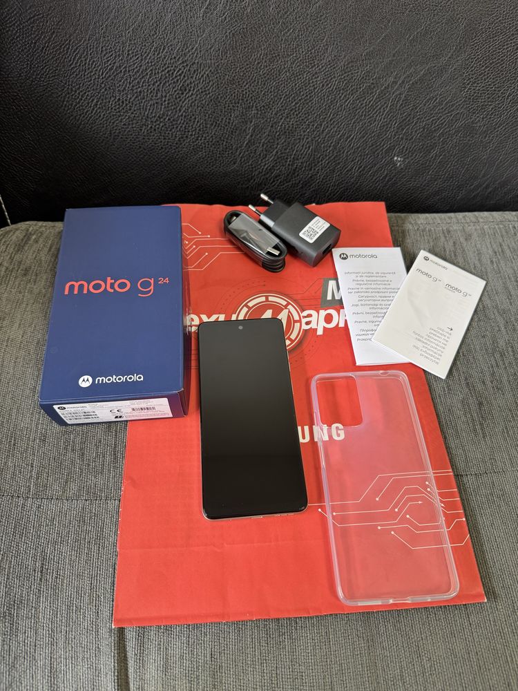 ^^^КАТО НОВ 128GB Motorola g24 5G Гаранция Техномаркет 2027 Green