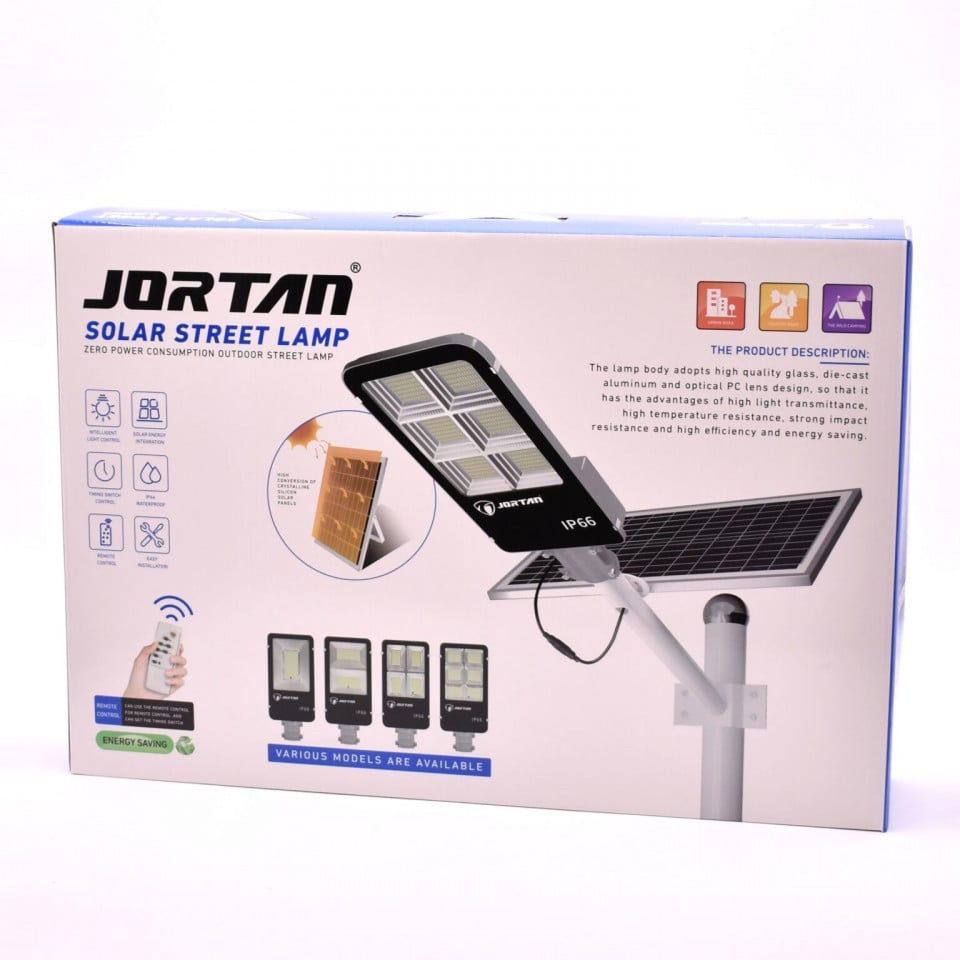 Lampa solara  stradala Jortan 100W cu telecomanda