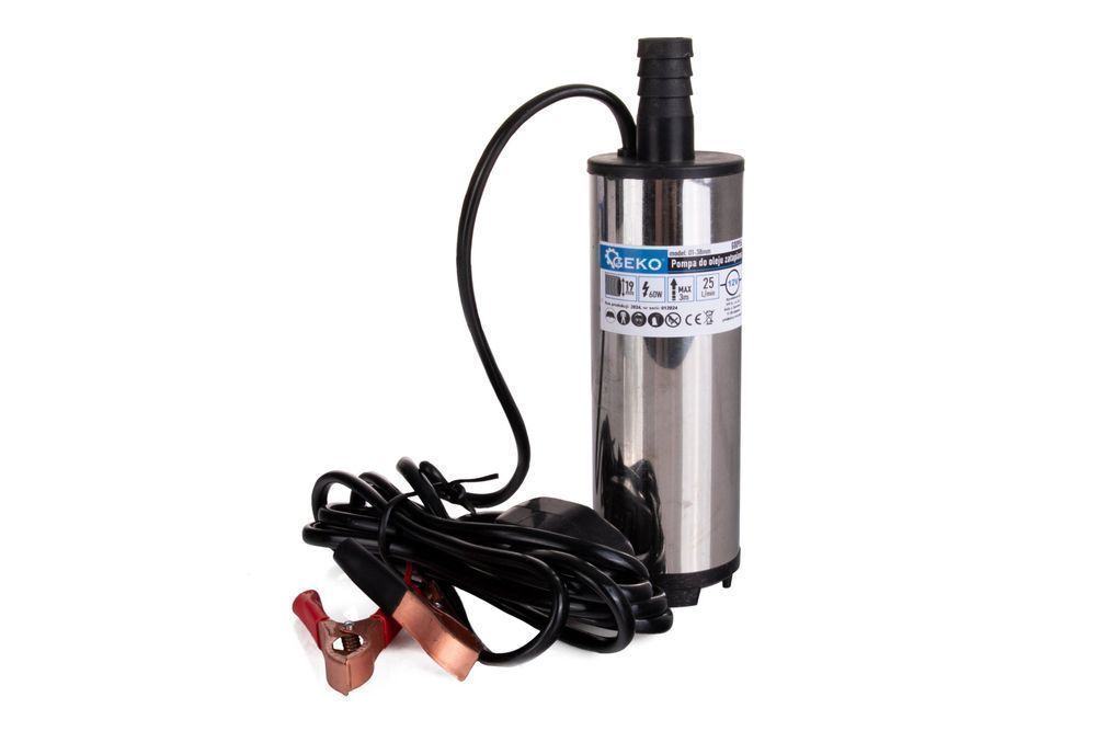 Pompa submersibila 60w 12v 25l/min cu furtun de 3m pentru transfer mot