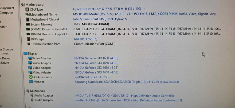 PC Gaming de buget, Intel Core i7 16GB DDR4, Video Nvidia GTX 1650 4GB