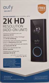 Sonerie video eufy S220 Add-On, Wireless, 2K HD, autonomie 6 luni