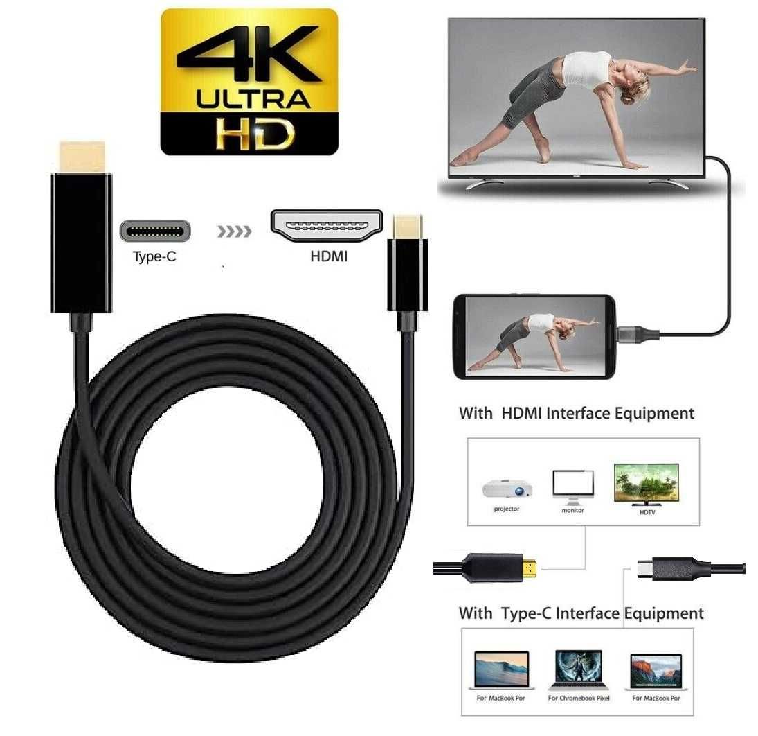 HDMI/type C кабел от телефон към ТВ -свързване на телефон къмтелевизор