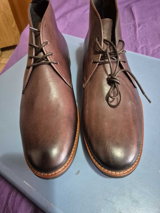 Ghete barbatesti, Omnio Atelier, piele naturala, noi, marime 46