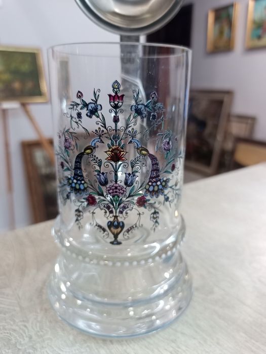 немска бирена халба (Seidel) с капак от калай