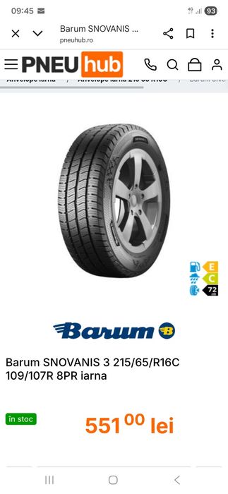 Anvelope iarna noi Barum 215/65/R16C