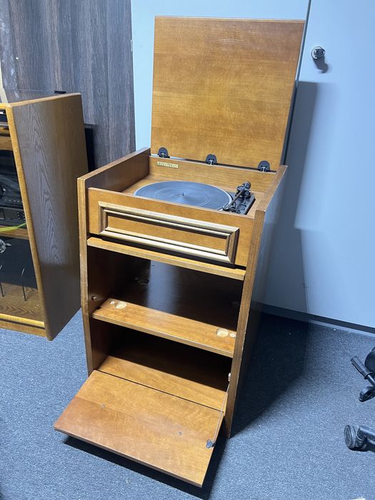 Raft/dulap audio vintage Rosita cu pick-up Dual 128 incorporat