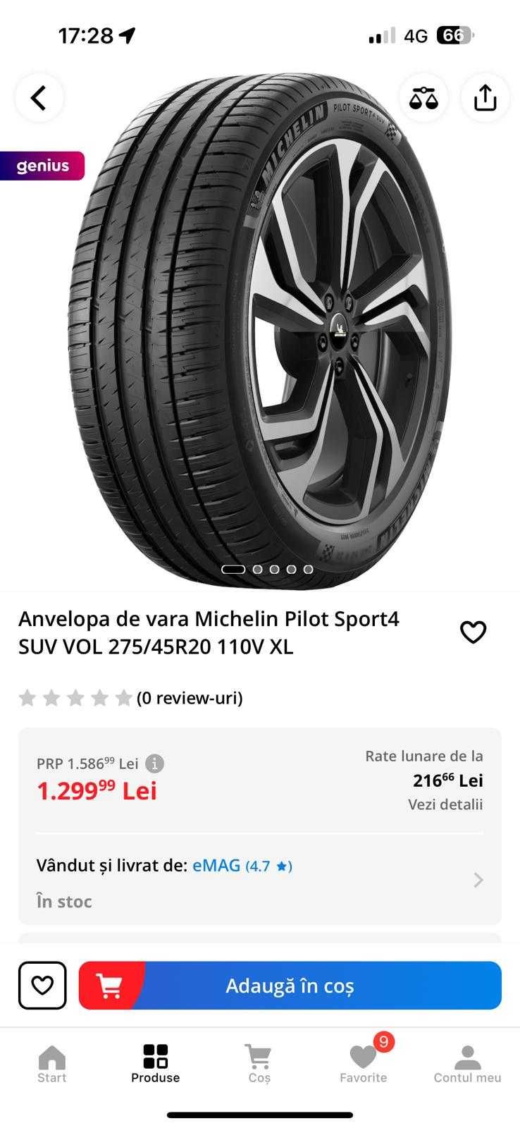 Set 4 anvelope Michelin 275 45 20 // Dot 2020