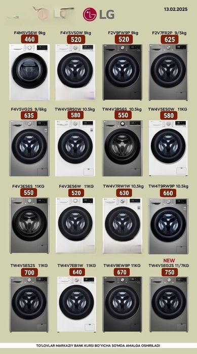 Стиральная машина LG F4V5VSOW с паром, технология AI DD, 9 кг