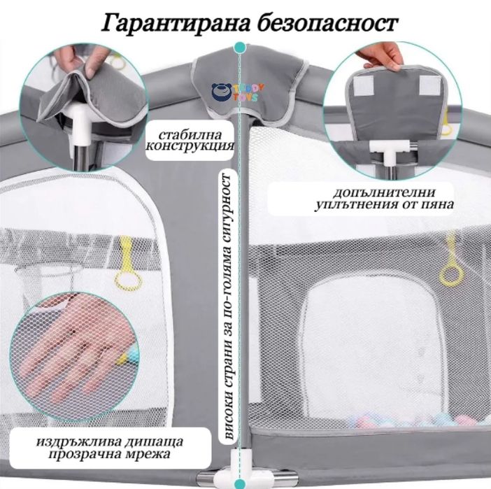 Голяма детска/ бебешка кошара за игра  1.50х1.80 м