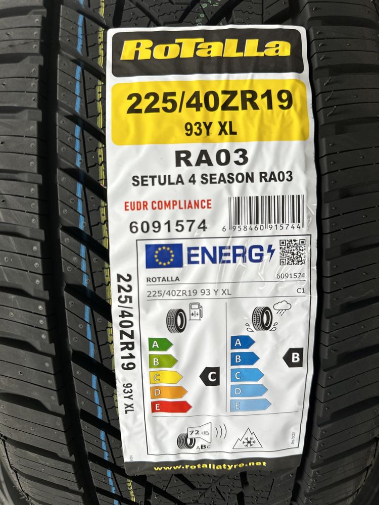Нови всесезонни ROTALLA SETULA 4 SEASON RA03 225/40R19 93Y XL НОВ DOT