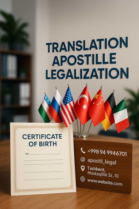 perevod barcha tillarga , Apostil va Legalizatsiya