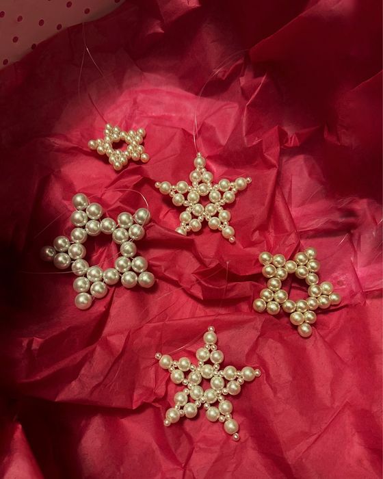 Елочные игрушки из стеклянных бусин