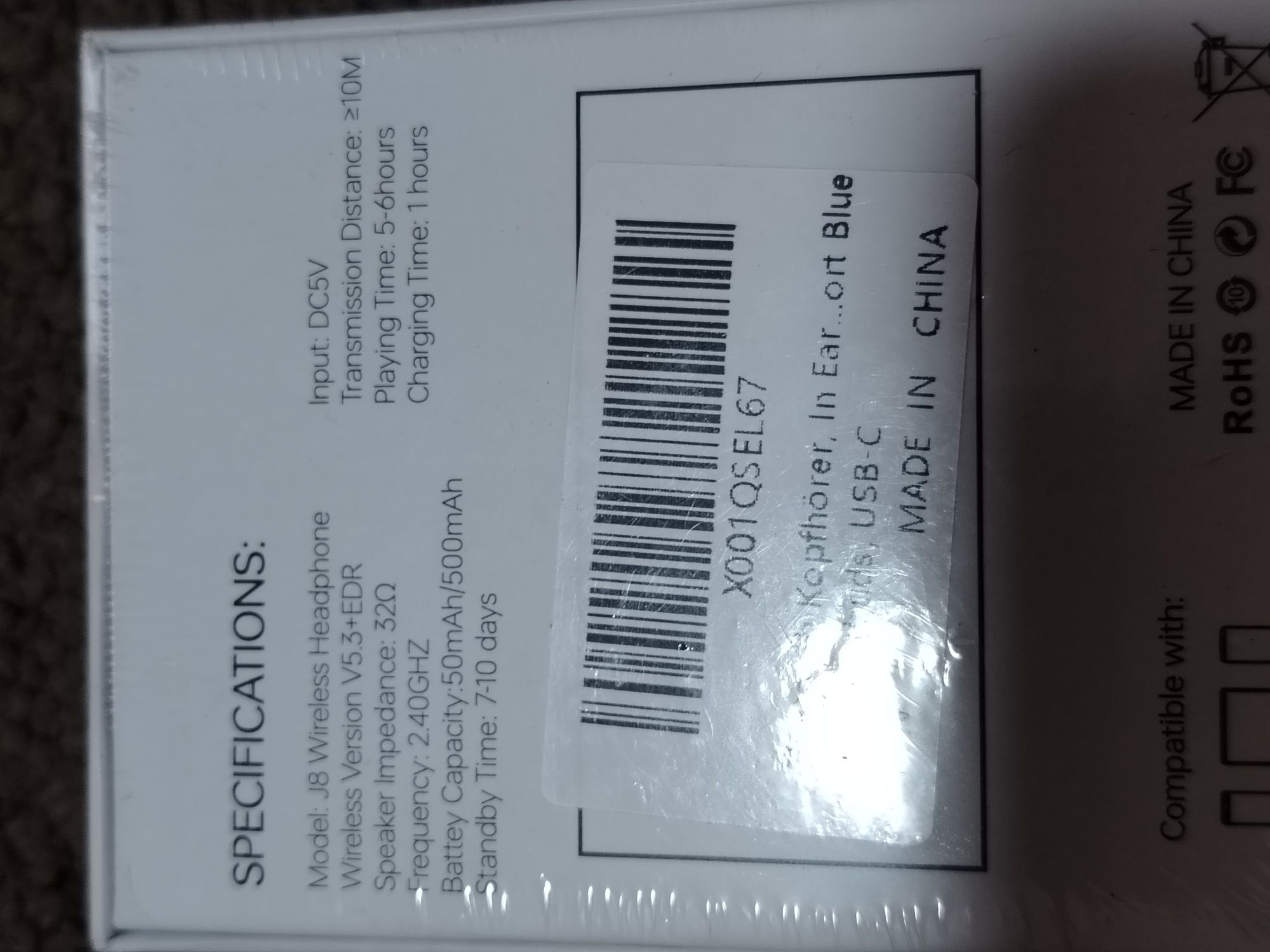 Căști wireless J8 Bluetooth 5.3 -, noi