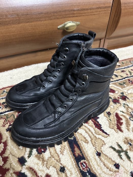 Кожаные сапоги демисезон