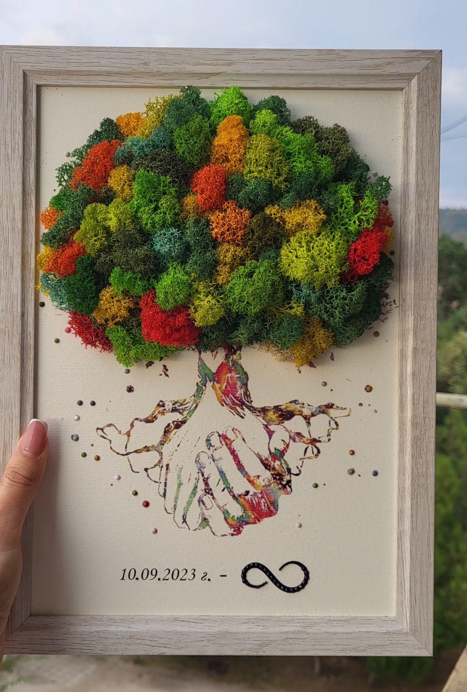 Скандинавски мъх за сватба, за кумове, за всеки повод