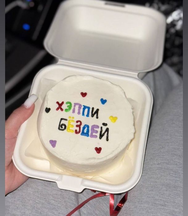 Бенто торты свеча+ ложка подарок