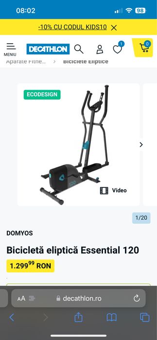 Bicicleta eliptica Domyos Essential 120