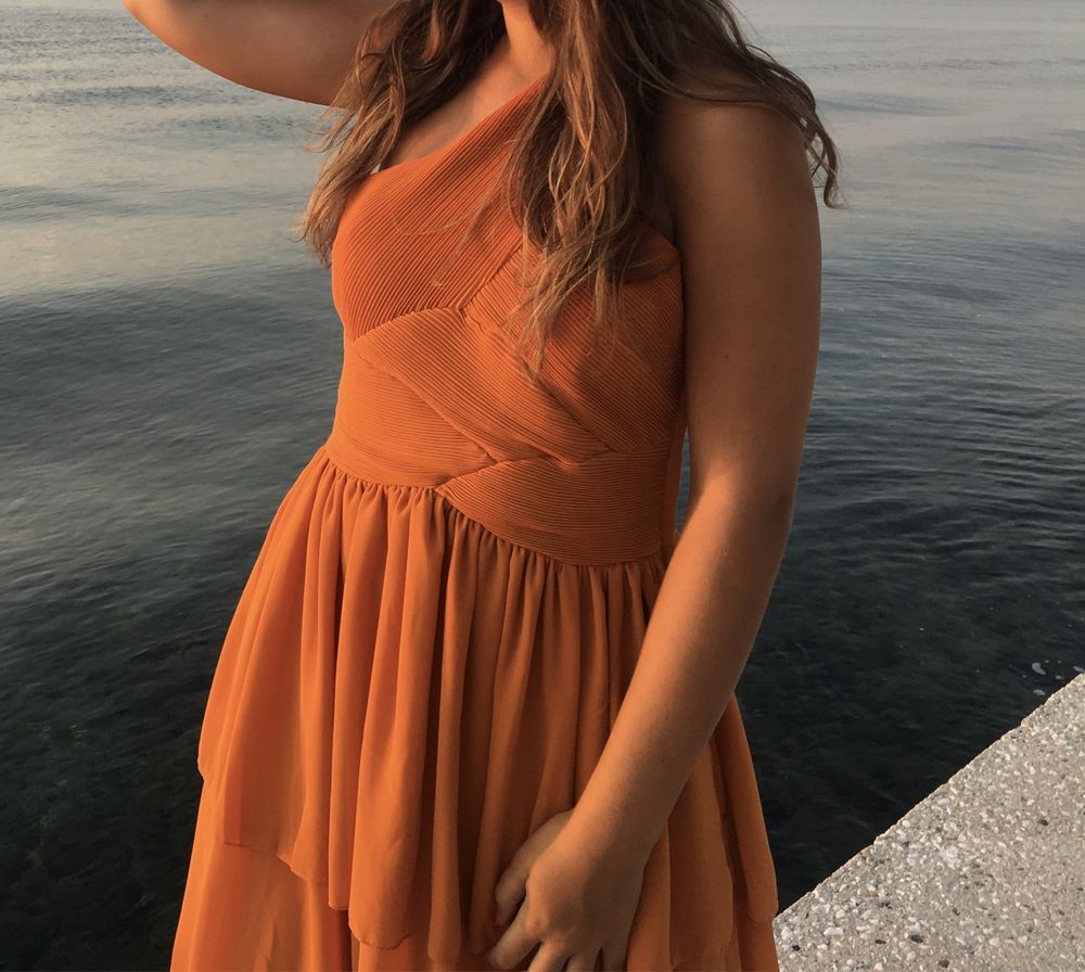 Оранжева рокля H&M