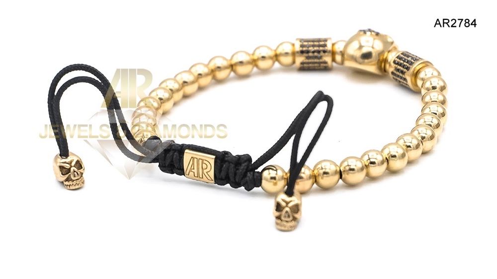 Bratara Aur 14 K model Skull Collection ARJEWELS(AR2784)