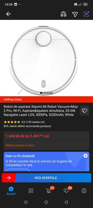 Robot de aspirare Xiaomi Mi Robot Vacuum-Mop 2 Pro