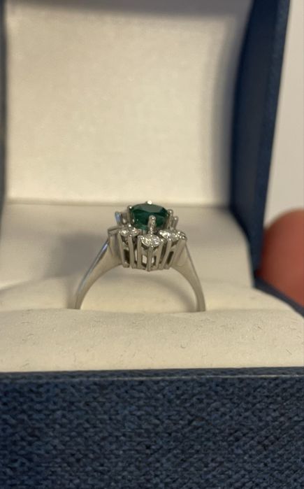 Inel din aur 14k cu smarald si diamante