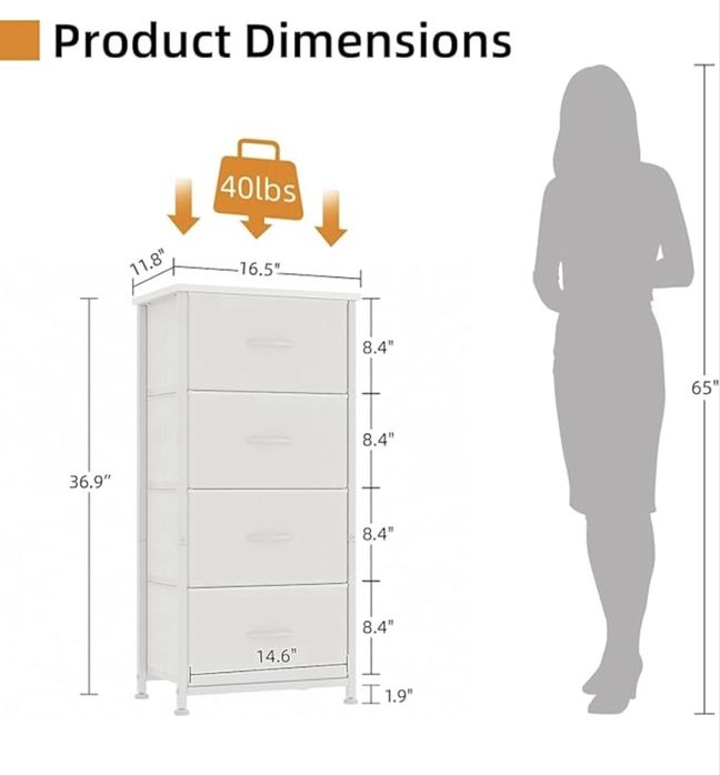 Comoda cu 4 sertare din material textil - Noua in cutie