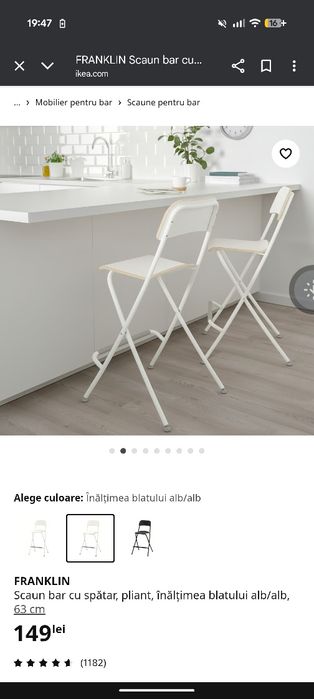 Scaun înalt de bar ikea