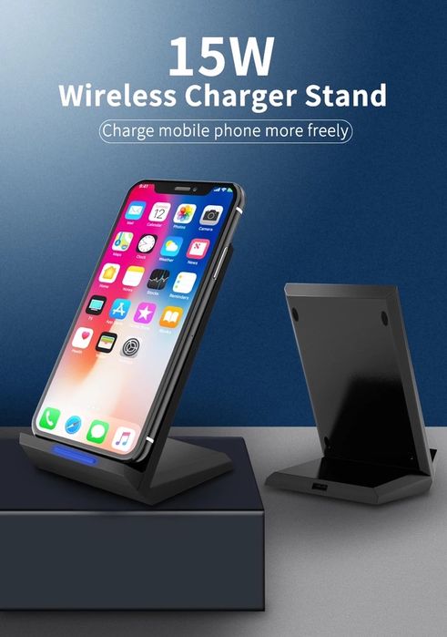 Incarcator Birou Stand Wireless Fast Charger + Cablu Usb