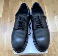 Елегантни Маркови черни кожени обувки Samsoe-44 номер