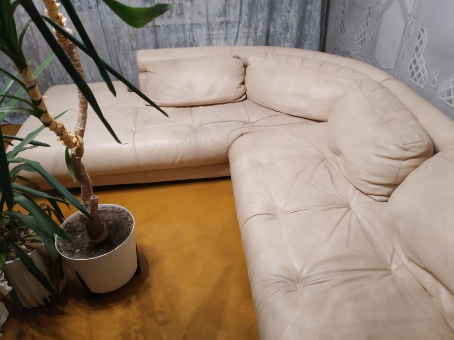Кожаный угловой диван