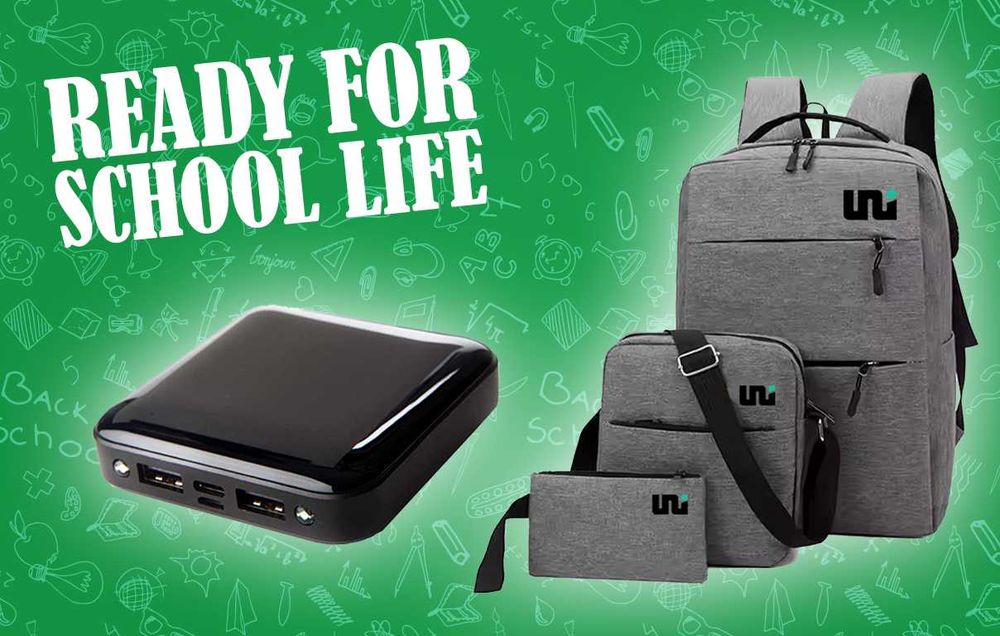 READY FOR SCHOOL-Отново на училище: раница и преносима батерия 4800mAh