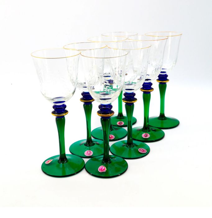 Pahare Cobalt Crystal Wine cu picior