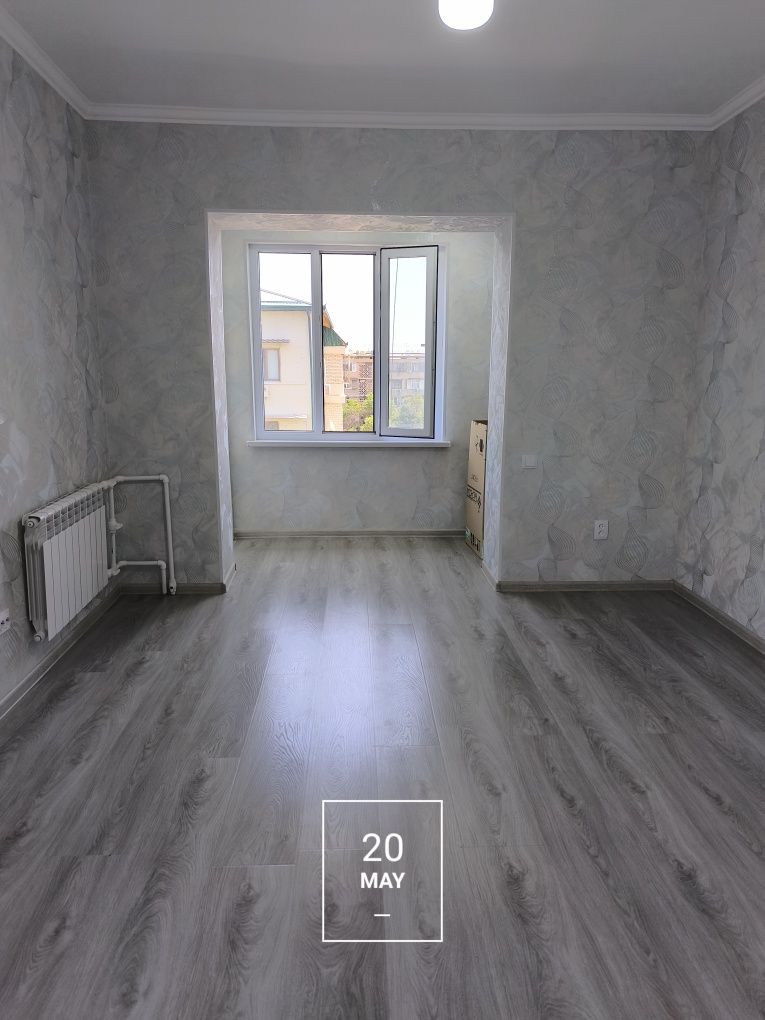 2 Х КОМ. В ИПОТЕКУ. Новый ремонт. Площадь квартиры 57 м2. 4/4. РИСОВЫЙ