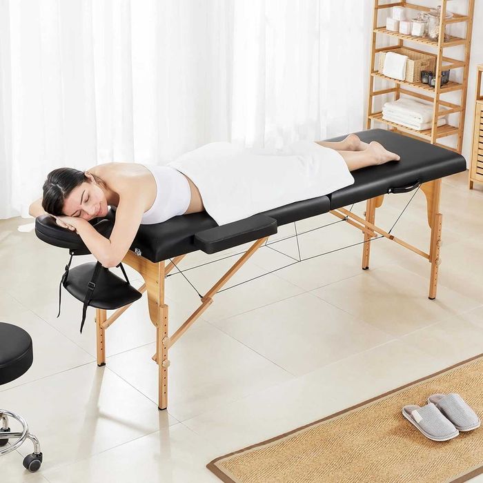 Masă de masaj pliabilă, reglabilă, confort profesional |R 610888 Black