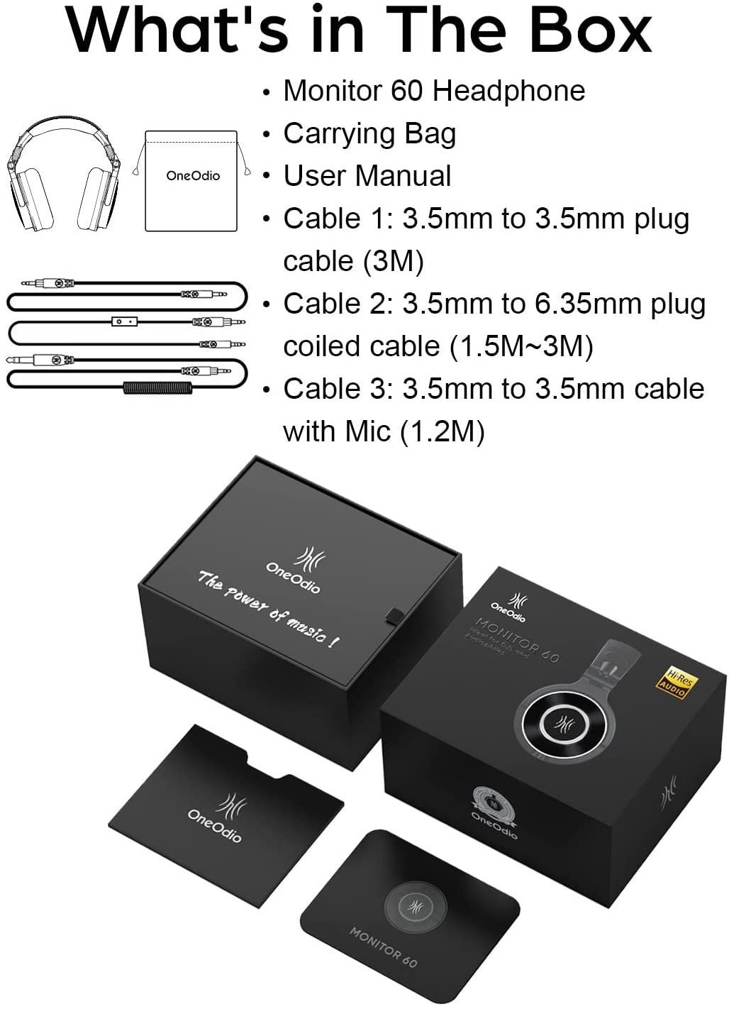 Професионални слушалки Oneodio Monitor 60, 20-40 KHz,1600 mw, 38 Ом
